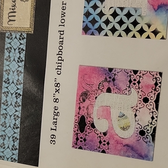 Mixed Media 39 Large 8x8 Chipboard Alphabet in Storage Box - Picture 2 of 4